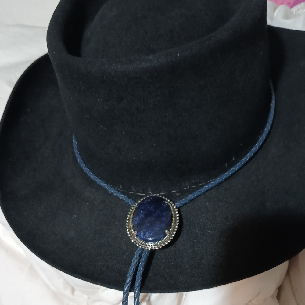 Stetson Black Hat with Blue Cord - Picture 5 of 14